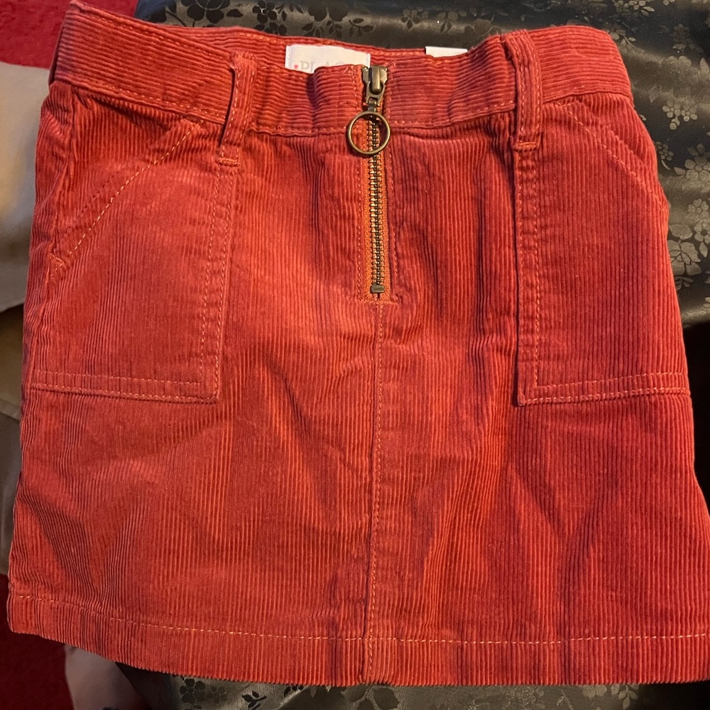 Toddler maroon red corduroy skirt